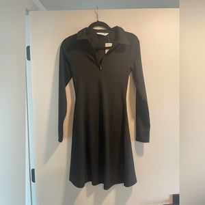 Black long sleeve dress with quarter zip